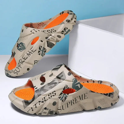 Original New Style Slippers Men's Sandals Summer Fashion Thick Bottom Anti-slip Slip-on Flip Flops Camouflage Beach Slides Shoes