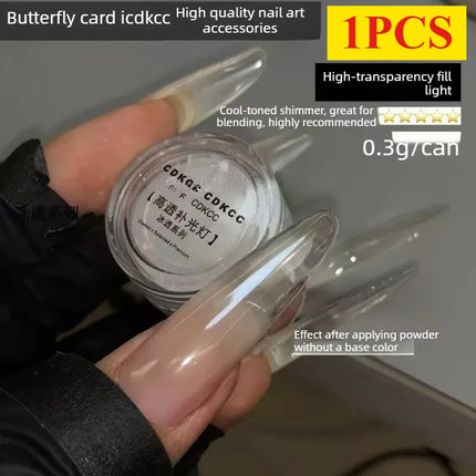 New Nail Mirror Bright Plating Aurora Chrome Powder for Nails Moonlight Pearl White Rubbing Powder Manicure Chrome Flash Dust