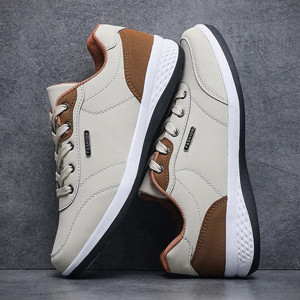 Men's Leather Walking Sneakers - image 3