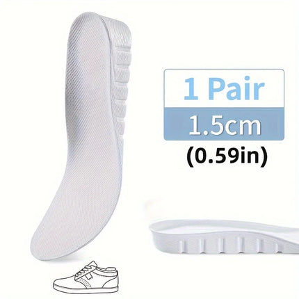 1 Pair New White Invisible Height Increase Insoles EVA Soft Light Shoes Sole Pad for Men Women