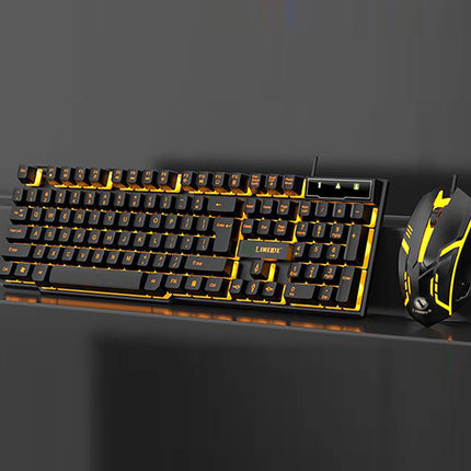 Colorful And Dazzlingly Glowing Gaming Mechanical Wired Keyboard And Mouse Set, Suitable For Desktop Computers And - product