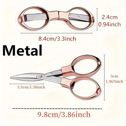 1Pcs Versatile Stainless Steel Folding Scissors - Retractable, Durable, and Portable for Travel,Outdoor & Daily Needs