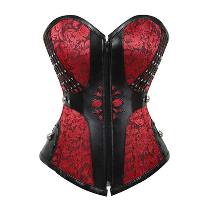 Steampunk Overbust Corset Retro Gothic Clothing Women Clubwear Bustiyer Corselet