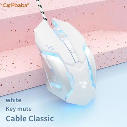 Carpbaba G3 Wired Game Mouse Mute Pink Mechanical E-sports Girl Lovely Art Portable Office Household For MacBook - product im