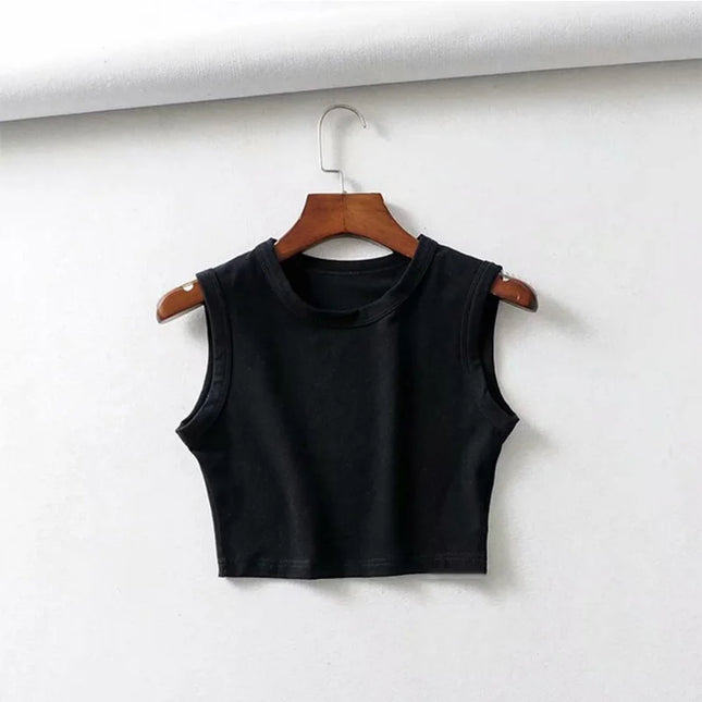 2024 Summer vintage white crop tops women biker black punk sexy tank top korean streetwear cropped - product image 7