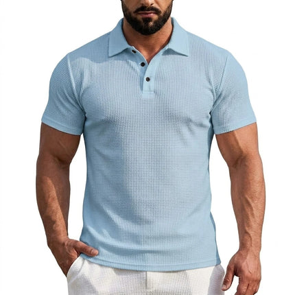 Ice Silk Short Sleeve T-Shirt Man Summer Lapel Solid Polo Shirt Gym Man Lightweight Streetwear Polo Quick Dry Shirts for Men Tee