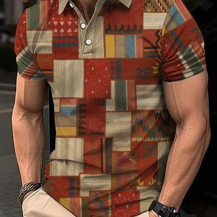 Fashion Harajuku Fitness Ropa Hombre Loose Casual Sportswear POLO Shirt Plaid Printing Button Short Sleeve Tee Shirts GYM Tops