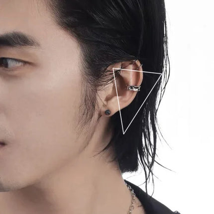 1 PC Korean Punk Stainless Steel No Pierced Pop Ear Clip Earrings for Men Women Trend Jewelry Party Gift