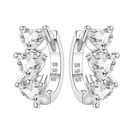 925 Sterling Silver Star Moon Heart Shape Earrings Jewelry Versatile Hoop Earrings For Women Jewelry Fine Birthday Party Gifts