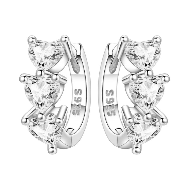 925 Sterling Silver Star Moon Heart Shape Earrings Jewelry Versatile Hoop Earrings For Women Jewelry - product image 14