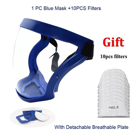 Full Face Shield Mask Transparent Head Eye Safety Protective Cover Glasses Screen Visors Dustproof Wind Proof Anti-Fog Goggles