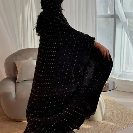 Muslim Dress Women Abaya with Scarf Diamond 2 Piece Set Party Headscarf  Arab Long Robe Morocco Dubai Kaftan Vestidos Jalabiya
