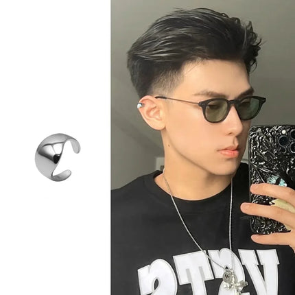1 PC Korean Punk Stainless Steel No Pierced Pop Ear Clip Earrings for Men Women Trend Jewelry Party Gift