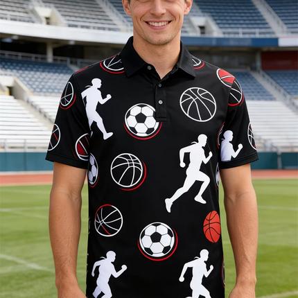 Space Astronaut Skeleton Golf Polo Shirts Lightweight Quick Dry Casual Collared Tee For Men Street Style Daily Wear Man T Shirt