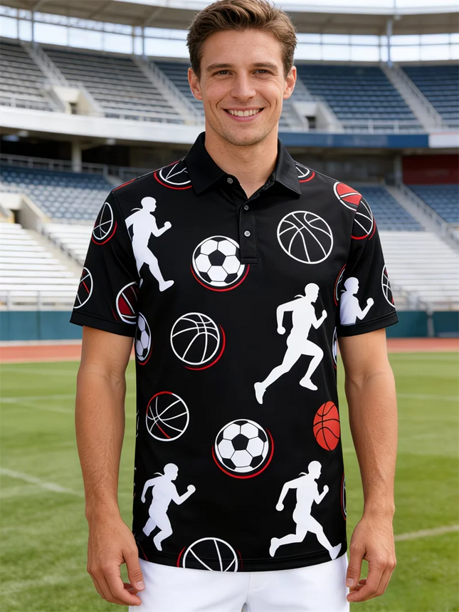 Space Astronaut Skeleton Golf Polo Shirts Lightweight Quick Dry Casual Collared Tee For Men Street Style Daily Wear Man T Shirt