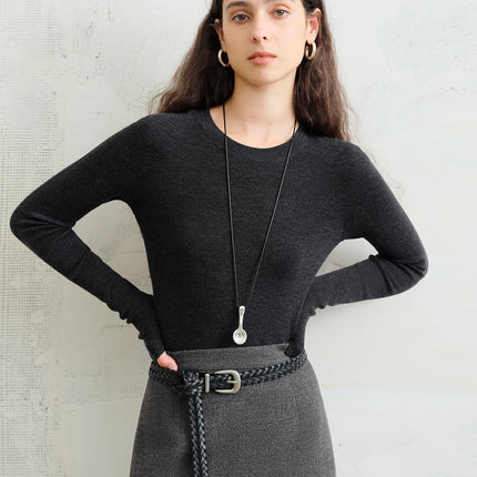 Premium Series German Biella Wool Autumn Super Fine Washable Seamless One-Piece Mock Neck Thermal Base Layer