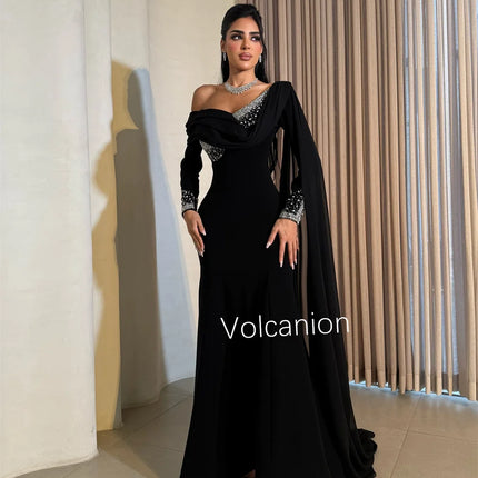 Customized Elegant Jersey Draped Sequined Straight Off-the-shoulder Midi Dresses Bespoke Occasion High Quality
