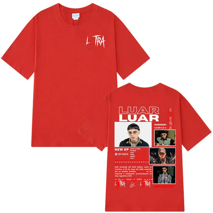 Rapper Luar La L 2025 Album L3TRA T Shirts Men's Women Hip Hop Fashion Short Sleeve T-shirts Cotton Oversized Streetwear T-shirt