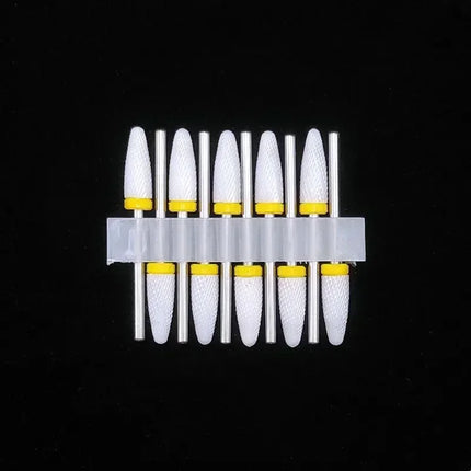 10 Ceramic Drill Bits, Milling Cutters, Rotating Nail Polish Grinding Machine Accessories, Overflow Removal Tool Accessories