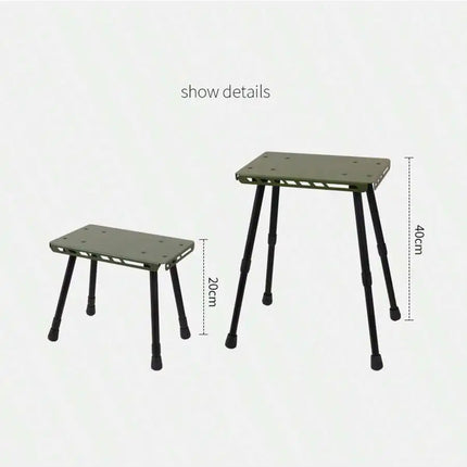 Outdoor Table And Chair Dual-Use Table, Liftable Portable Stool Outdoor Fishing Camping Chair Desk