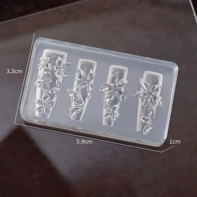 Molde de silicona 3D para decoración de uñas con botones, diseño bonito de abalorios para uñas, herramienta para mujer, manualidades, manicura, varias formas de botones, modelo pequeño, suministros de hebilla de resina