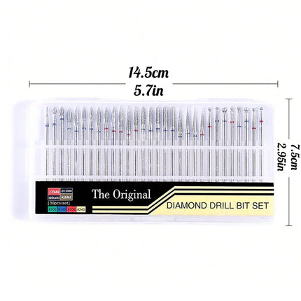 30PCS BOX 30pcs Diamond Nail Drill Bits Set for Rotary Electric Nail Drill Milling Cutter Manicure Grinding Bits Nail Art Tools
