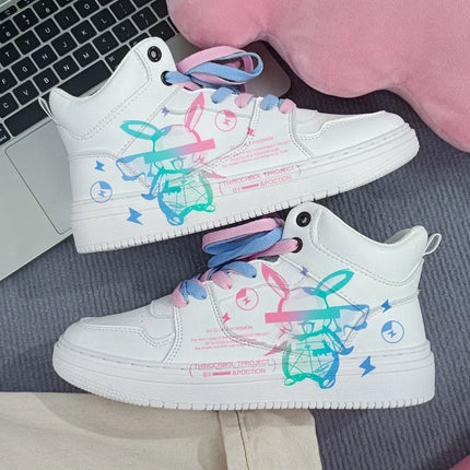 Original cartoon Woman Pokémon princess cute Casual shoes non-slip soft bottom sports White shoes  girlfriend gift