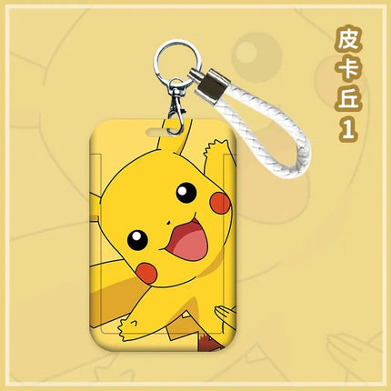 Pokemon Anime Pikachu Card Holder Kawaii ID Card Bank Card Subway Bus Card Cartoon Student ID Boy Girl Work Badge Card Holder