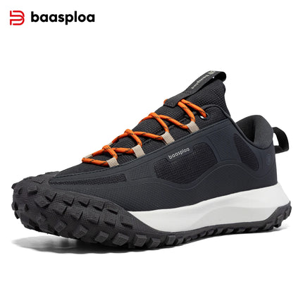 Baasploa Men Hiking Shoes Comfort Soft Waterproof Male Trekking Sneakers Fashion Resistant Non-slip Outdoor Climbing Shoes