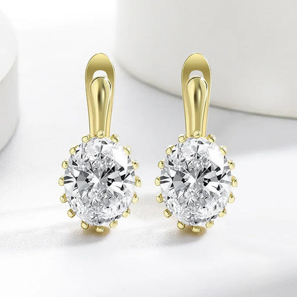 High-quality 925 Sterling Silver Crystal Fashion Circle Hoop Earrings for Woman Wedding Party Gift Street Versatile Jewelry