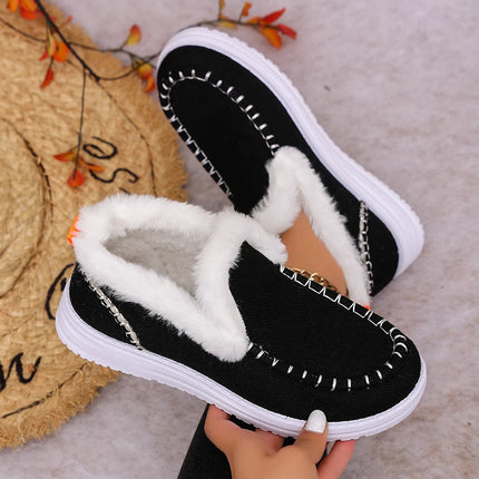 Women's casual fashion cotton boots, fleece-lined and thickened for warmth, stylish and lightweight.