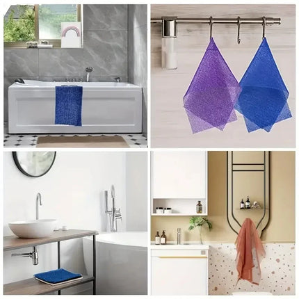 African Exfoliating Sponges Towel Mesh Bath Scrub Washcloth Double Side Wash Bath Loofah for Smooth Skin Back - product image