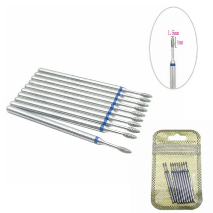 10pcs Nail Milling Cutter Set Diamond Stone Electric Manicure Drills Nail Drill Cuticle Clean Bits Burr Accessories Nail Art