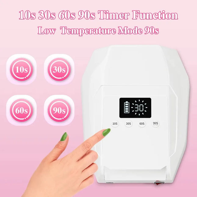 Lámpara de uñas UV LED recargable de curado rápido para salones de belleza