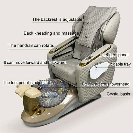 Customizable logo Body Massage Manicure European Electric Nail Salon Foot Spa Pedicure Chair Modern Style for Beauty Shop