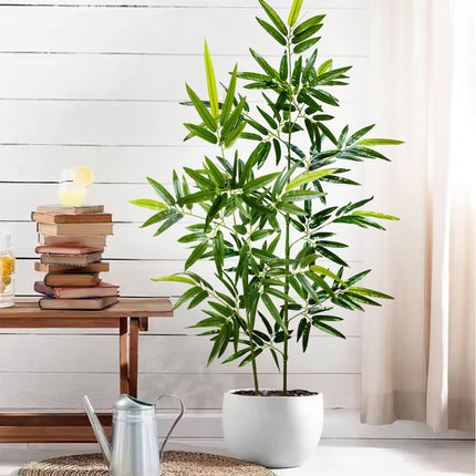 Artificial Green Bamboo Leaf Branches - image 2