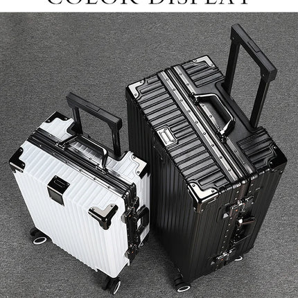 2-Pieces set travel luggage suitcase  20+26 inches aluminum frame with tsa lock, carry on size  featuring silent all-terrain wheels, a cup holder