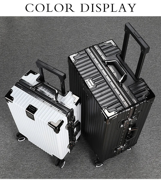 2-Pieces set travel luggage suitcase  20+26 inches aluminum frame with tsa lock, carry on size  featuring silent all-terrain wheels, a cup holder