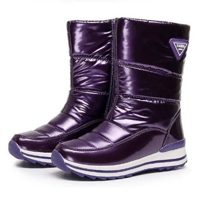 Fashion Designer Women Snow Boots Luxury Winter Boots Thick Plush Waterproof Non-slip Female Winter Shoes Warm Fur Botas Mujer