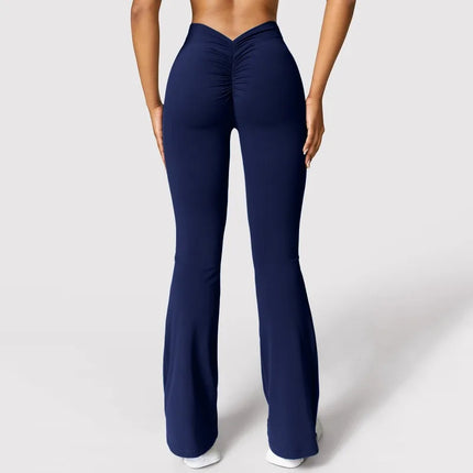 Yoga Flare Pants Women Sexy V-Cut Waist Butt Liftting Fitness Leggings Comfort Gym Running Fashion High Waist Slim Leggings