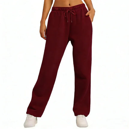 autumn winter Women's Solid Color Sweatpants Daily casual Pants Women's Wide Leg pants Comfortable loose Drawstring Women's Trou
