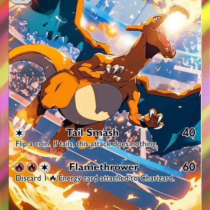 Potdemiel Pokemon Cards Charizard Rare Holo Card PTCG Trading Cards Game Card Set Collectible Pokemon Charizard Cards Gift