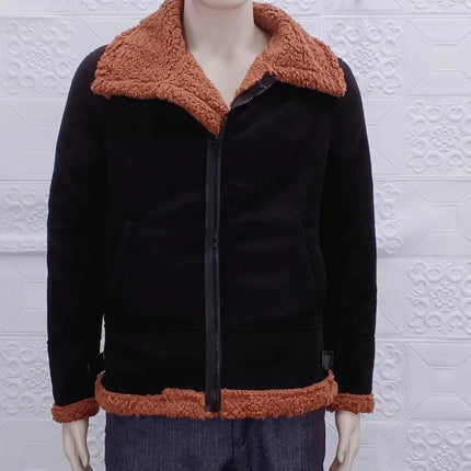 Autumn Winter New Men's Warm Jackets Suede Thickened Plush Coats Vintage Casual Fur Collar Luxury Men Clothing Quality Jackets