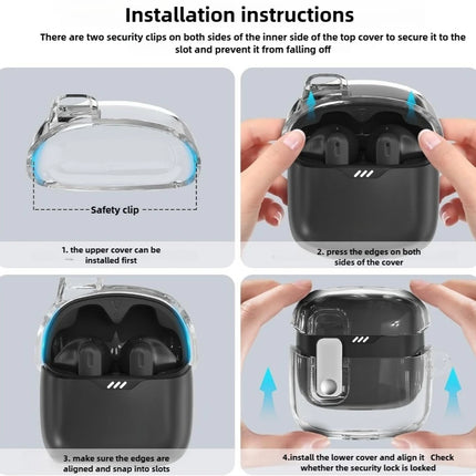 New Electroplated Lock Buckle Bluetooth Headset Case: Compatible With For JBL Mini Bean / TUNE FLEX Anti-drop Protective Cover