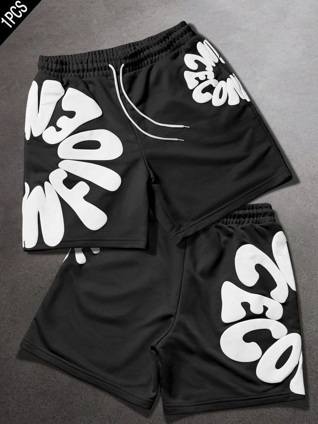 Herren Loose Fit Streetwear Shorts Trendmarke Y2K Hip Hop Polyester Athletic Multicolor Schwarz Weiß S-2XL Ganzgröße Alltagskleidung
