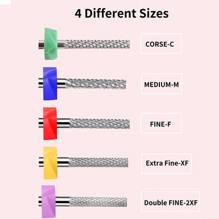 1Pcs Safety Nail Drill Bits,3/32" Tungsten Carbide Cuticle Drill Bits,Two Way Rotate For Nail Bed File Dead Skin Nail Prepare Cl