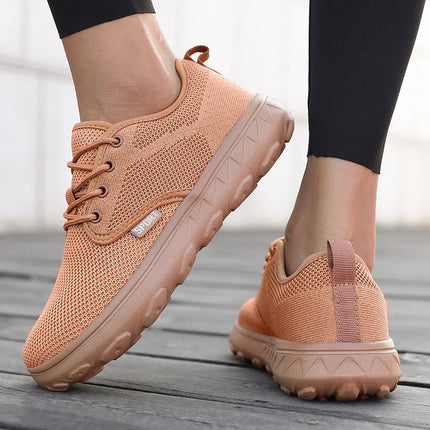 Wide Toe Women Platform Shoe Breathable Knitted Mesh Comfortable Barefoot Casual Versatile Soft Sole Wide Shoes Walking Sneakers