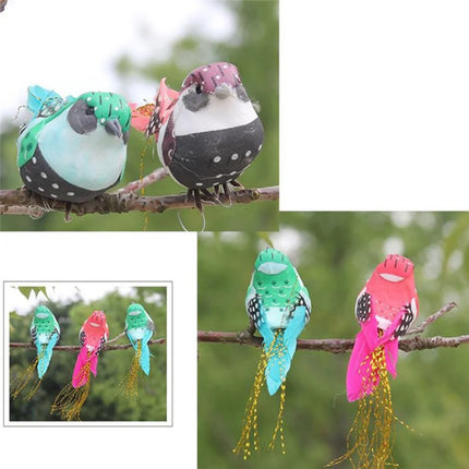 6PCS Artificial Feather Bird Fake Birds Christmas Decoration Foam Animal Wedding Home Garden Ornament Gift Craft Bird Model