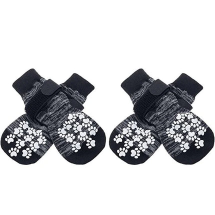 4Pcs/set Anti Slip Dog Socks with Straps Traction Control for Indoor on Hardwood Floor Wear Pet Paw Protector for Small Dogs Pet