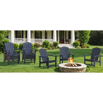 Set of 2 Stackable HDPE Adirondack Chair, Durable Weather Resistant Low Maintenance Poly Seating for Outdoor & Patio, Custom